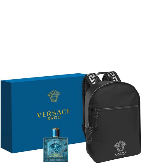 versace men's fragrance gift set|Versace men's perfume with backpack.